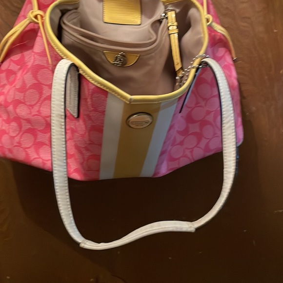 Coach Pink and Yellow Bag - Picture 5 of 11